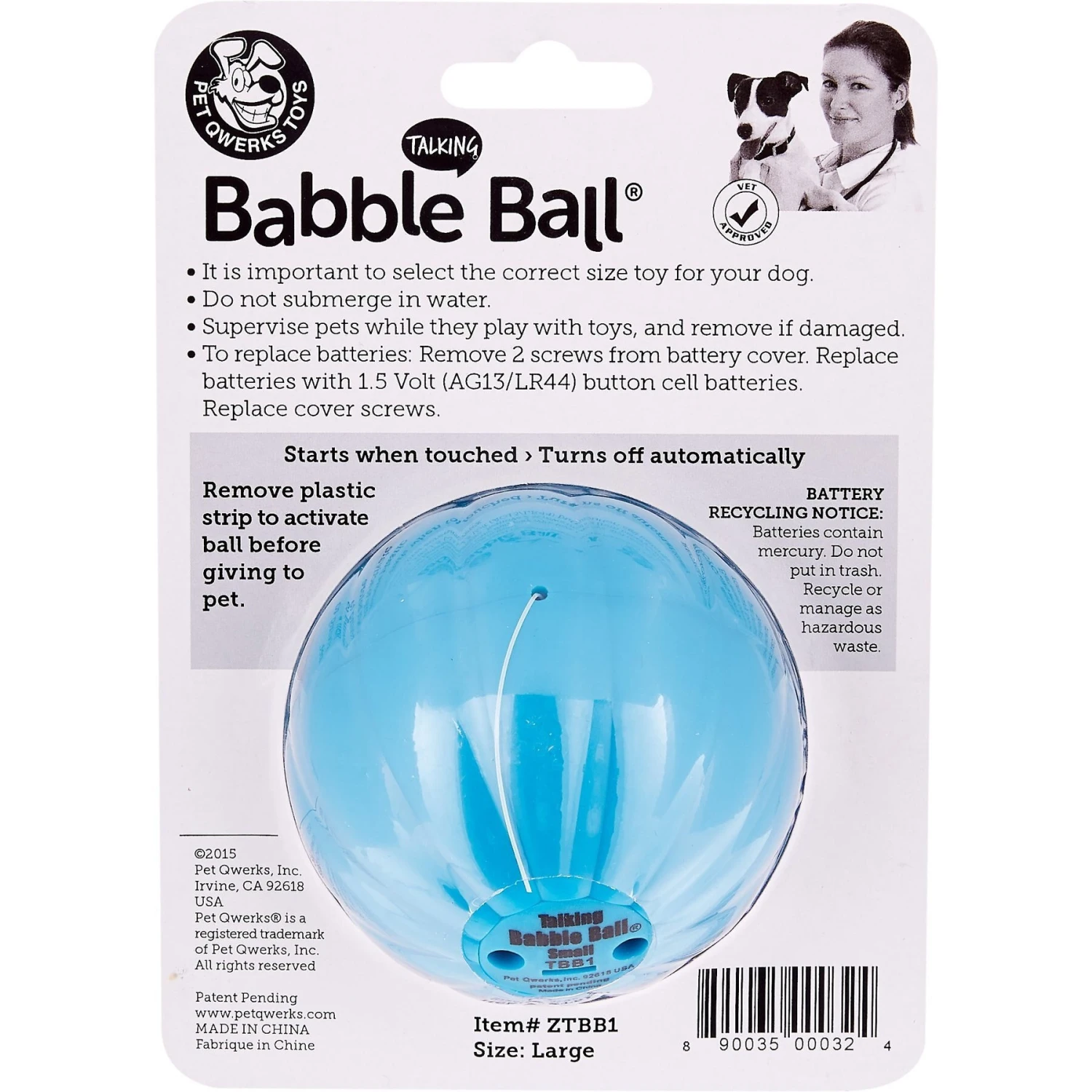 Pet Qwerks Talking Babble Ball Dog Toy 7 Pet Qwerks Talking Babble Ball Dog Toy - Image 5