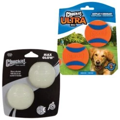 Chuckit! Ultra Rubber Ball Tough Dog Toy & Chuckit! Max Glow Ball Dog Toy