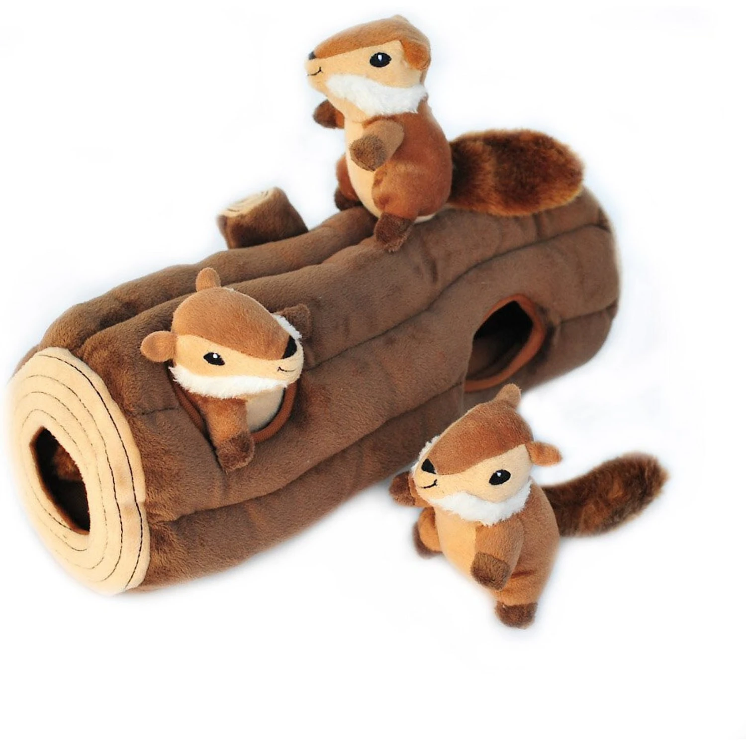 ZippyPaws Burrow Squeaky Hide & Seek Plush Dog Toy, Log & Chipmunks 3 ZippyPaws Burrow Squeaky Hide & Seek Plush Dog Toy, Log & Chipmunks