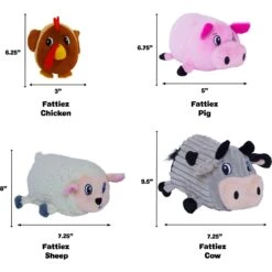 Outward Hound Fattiez Cow Squeaky Plush Dog Toy -Pet Dog Toys 116144 PT8. AC SS1800 V1525458207