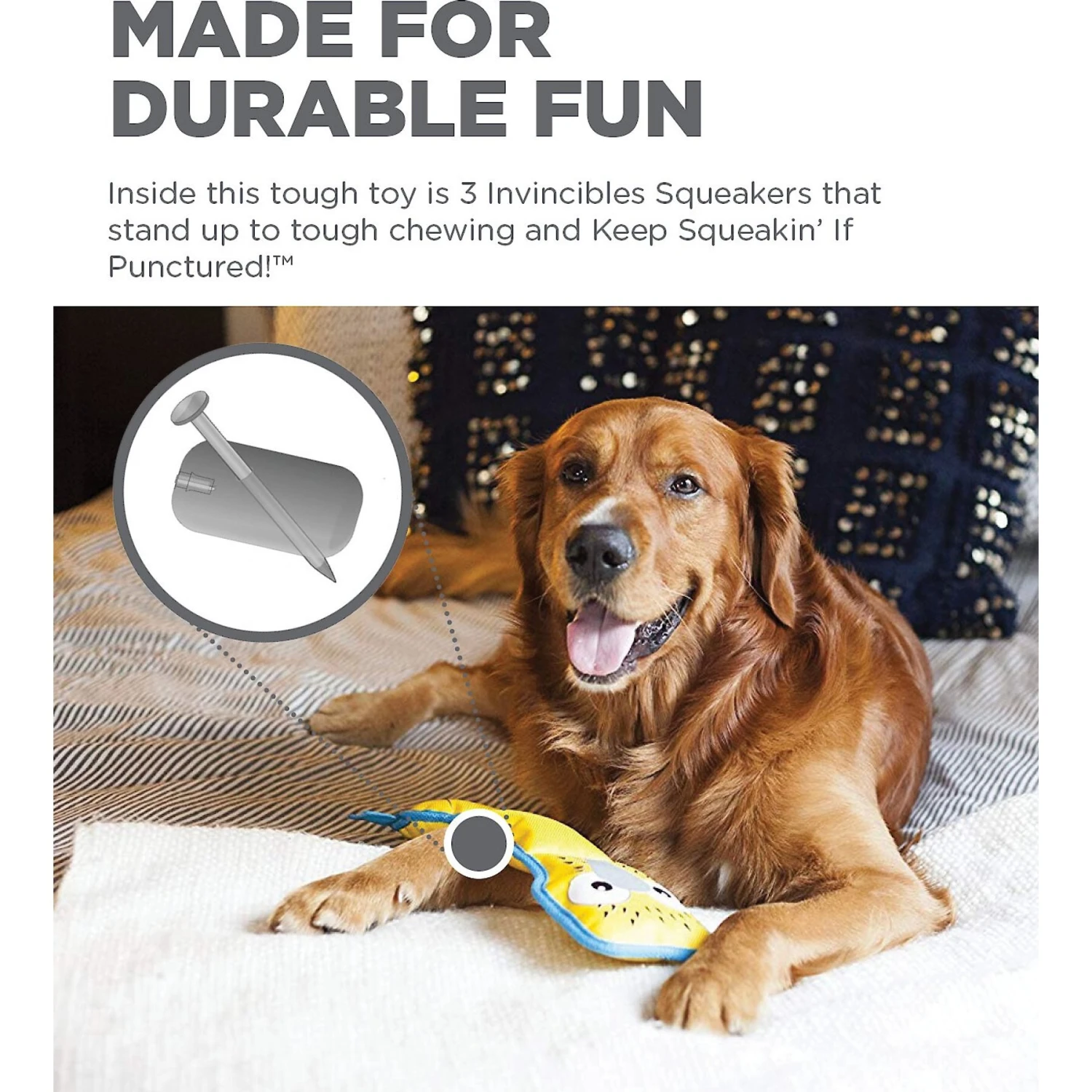 Outward Hound Fire Biterz Blue Footed Boobie Squeaky Dog Toy 6 Outward Hound Fire Biterz Blue Footed Boobie Squeaky Dog Toy - Image 4