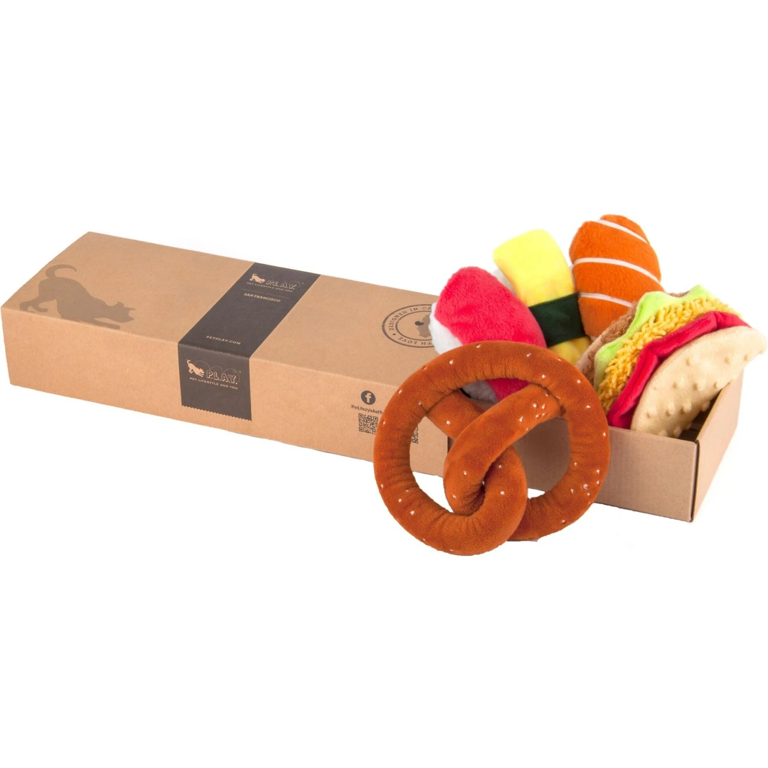 P.L.A.Y. Pet Lifestyle And You International Classic Food Set Squeaky Plush Dog Toy 3 P.L.A.Y. Pet Lifestyle And You International Classic Food Set Squeaky Plush Dog Toy