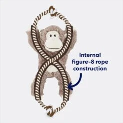 Frisco Monkey Plush With Rope Squeaky Dog Toy 9 Frisco Monkey Plush With Rope Squeaky Dog Toy -Pet Dog Toys 147067 PT2. AC SS1800 V1678723896