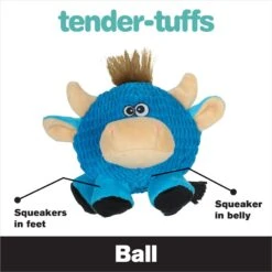 Snuggle Puppy Tender Tuffs Round Blue Cow Plush Squeaky Dog Toy, Blue -Pet Dog Toys 155739 PT2. AC SS1800 V1667519002