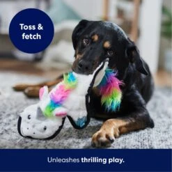 Frisco Unicorn Stuffing-Free Flat Plush Squeaky Dog Toy -Pet Dog Toys 174737 PT4. AC SS1800 V1695671061