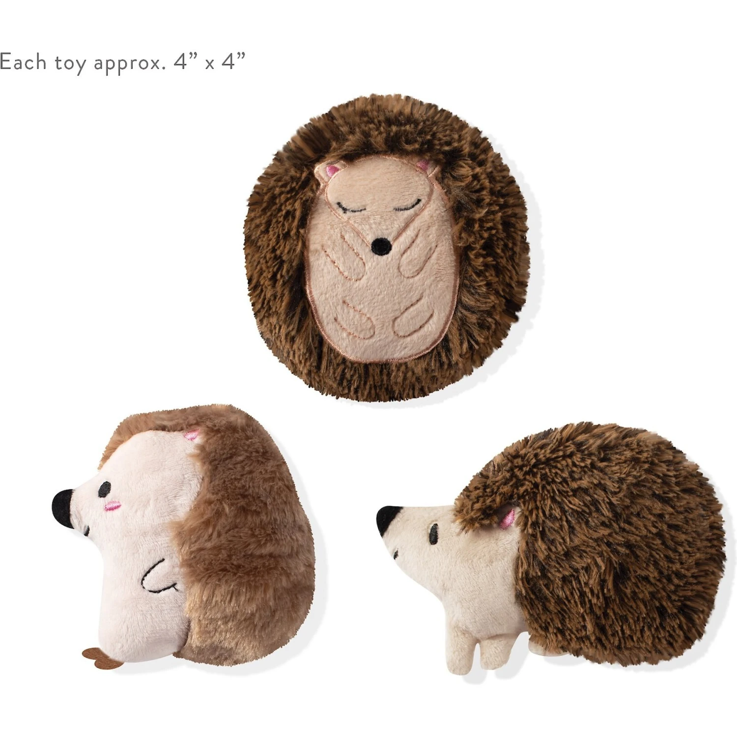 Pet Shop By Fringe Studio Hedgehogs All Day Squeaky Plush Mini Dog Toys, 3 Count 4 Pet Shop By Fringe Studio Hedgehogs All Day Squeaky Plush Mini Dog Toys, 3 Count - Image 2