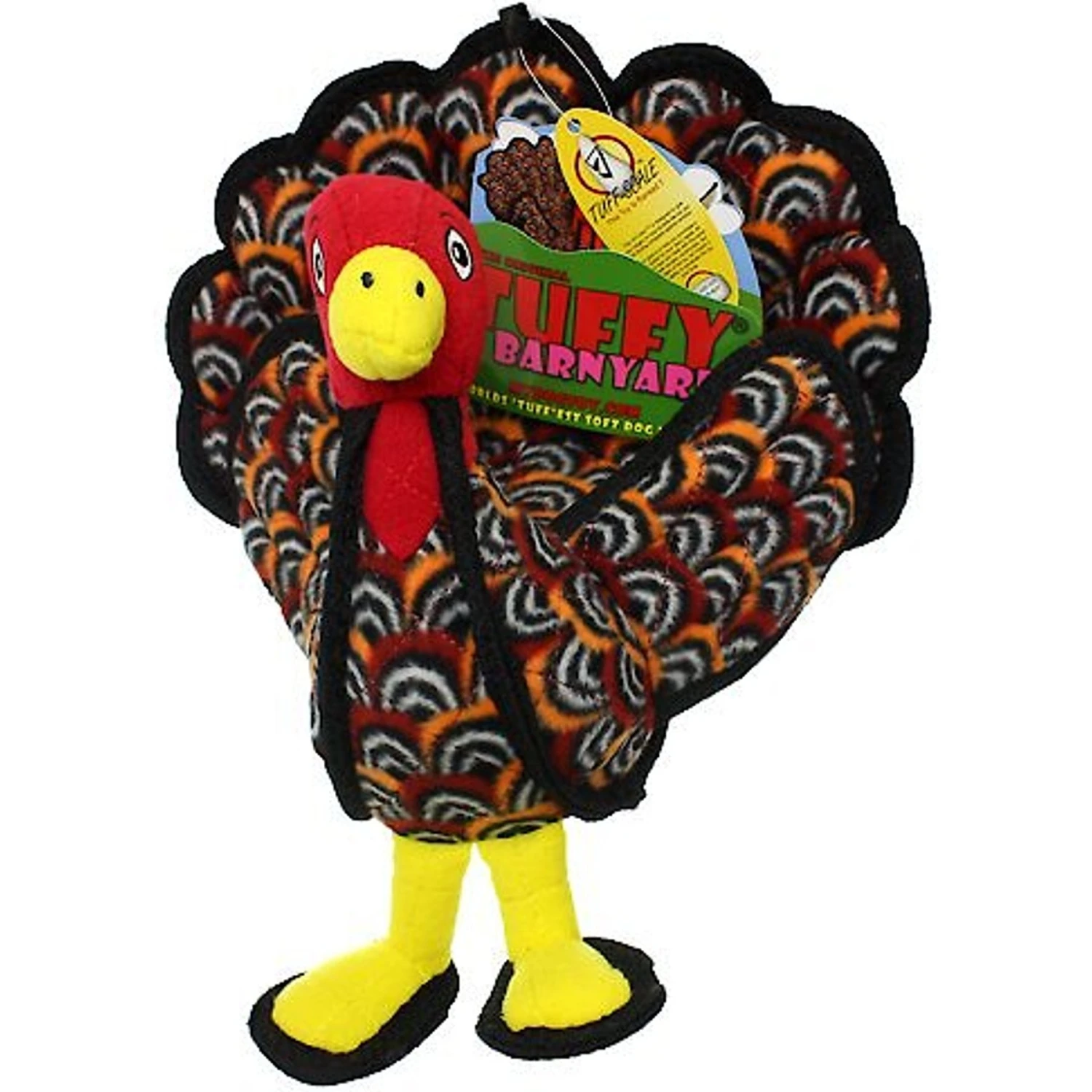 Tuffy's Barnyard Turkey Squeaky Plush Dog Toy 8 Tuffy's Barnyard Turkey Squeaky Plush Dog Toy - Image 6