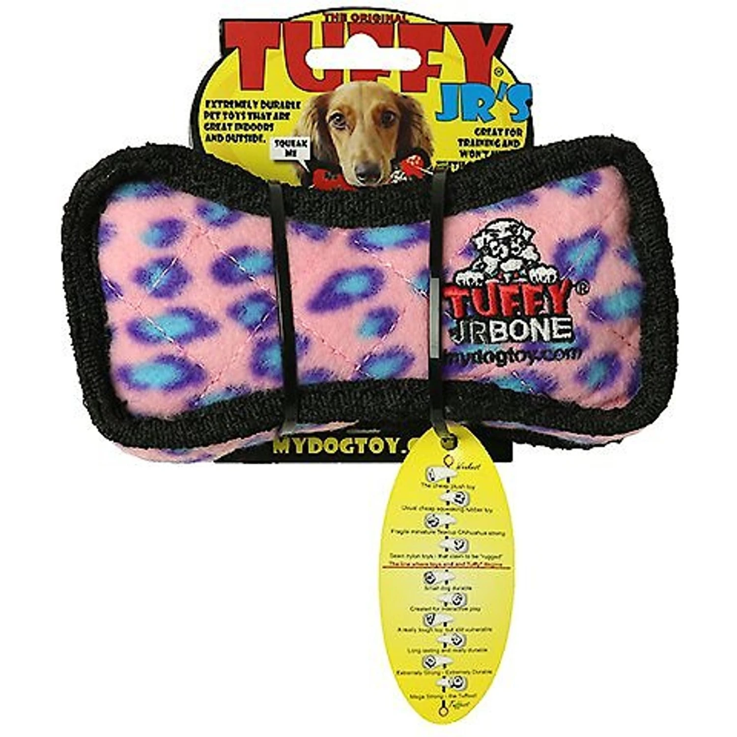 Tuffy's Jr Bone2 Squeaky Plush Dog Toy 8 Tuffy's Jr Bone2 Squeaky Plush Dog Toy - Image 6