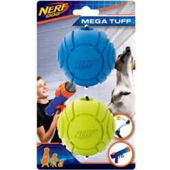 Nerf Dog Rubber Sonic Ball Dog Toy, 2.5-in, 2 Count