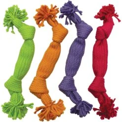 Ethical Pet Super Squeak Rope Dog Toy, Color Varies