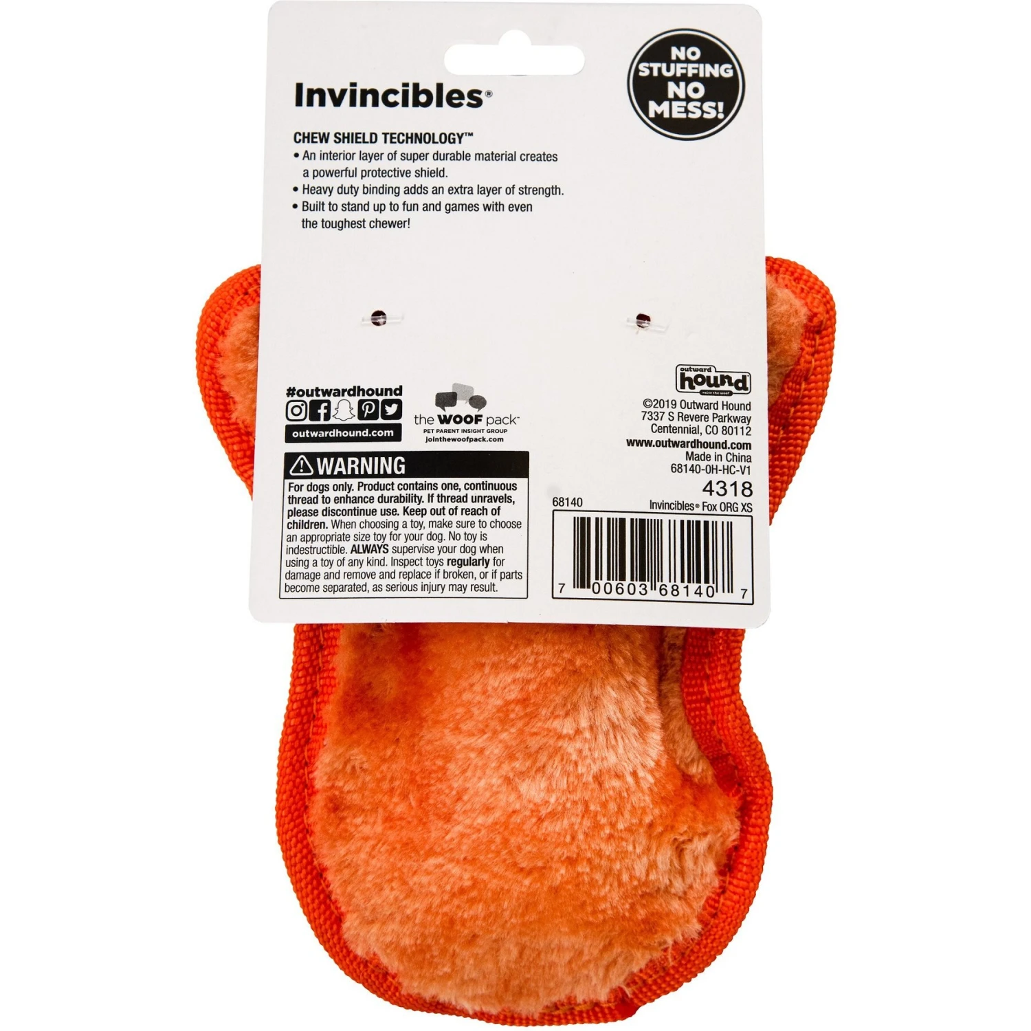 Outward Hound Invincibles Squeaky Stuffing-Free Plush Dog Toy 10 Outward Hound Invincibles Squeaky Stuffing-Free Plush Dog Toy - Image 8