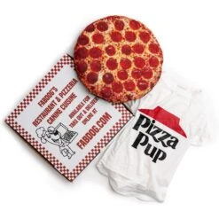 Fab Dog Box Of Pizzas Squeaky Stuffing-Free Plush Dog Toy -Pet Dog Toys 194668 PT5. AC SS1800 V1632337040