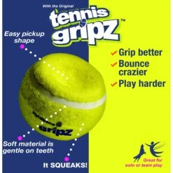 Nylabone Power Play Tennis Ball Gripz Dog Toy -Pet Dog Toys 195426 PT2. AC SS1800 V1658887383