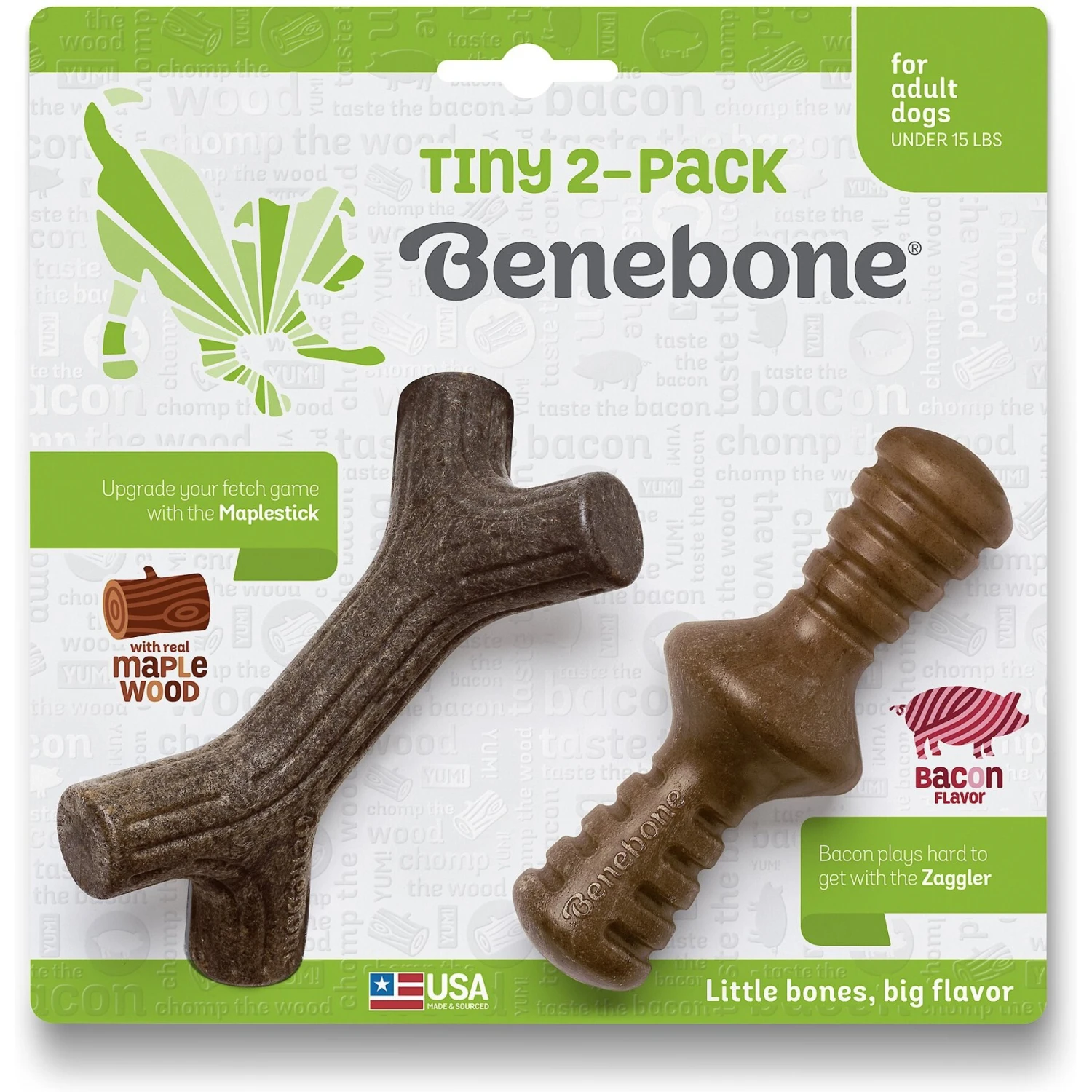 Benebone Bacon Flavor Tough Dog Chew Toy 3 Benebone Bacon Flavor Tough Dog Chew Toy