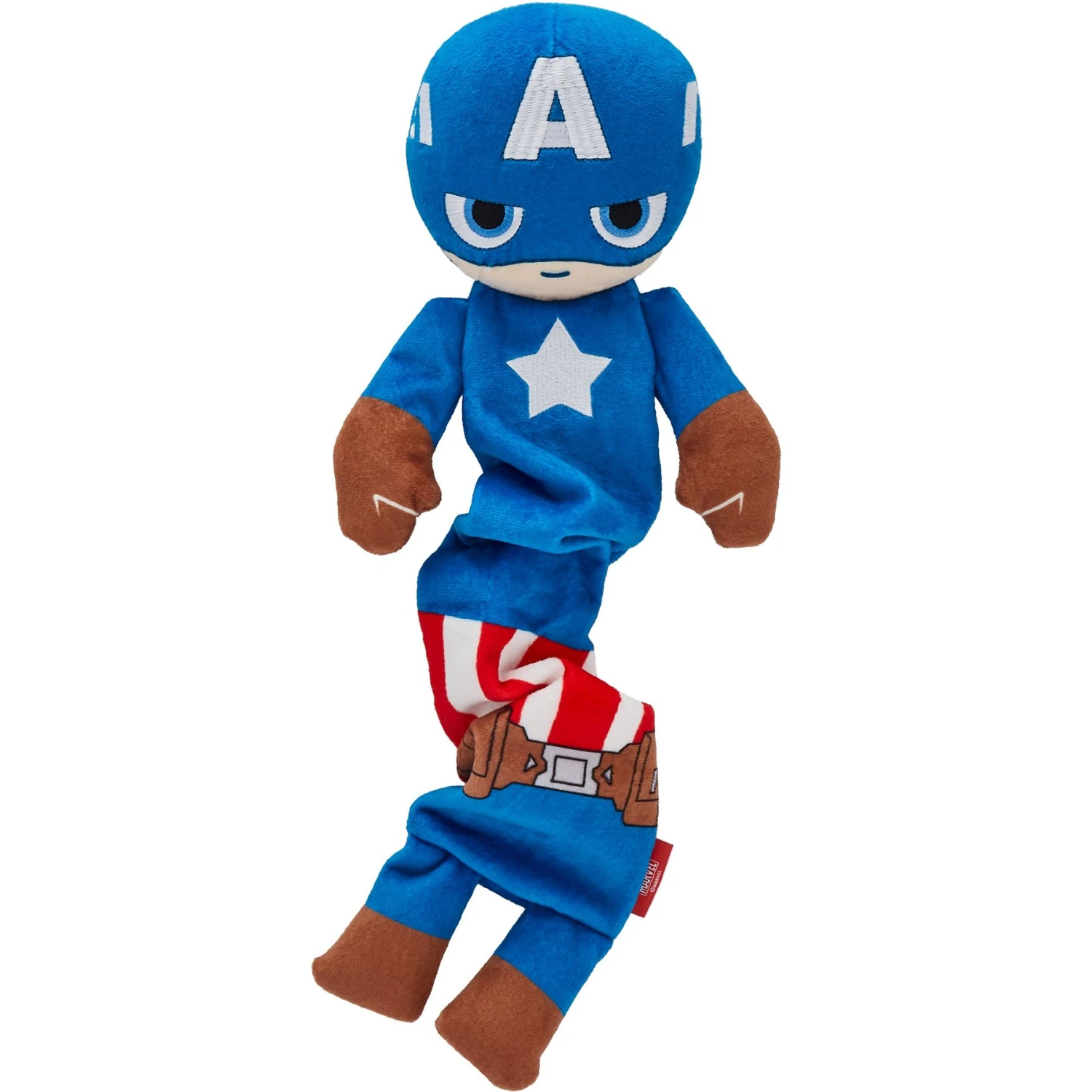 Marvel 's Captain America Bungee Plush Squeaky Dog Toy 3 Marvel 's Captain America Bungee Plush Squeaky Dog Toy
