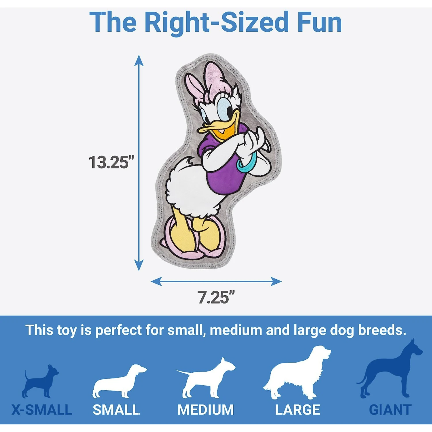 Disney Daisy Duck Flat Plush Squeaky Dog Toy 4 Disney Daisy Duck Flat Plush Squeaky Dog Toy - Image 2