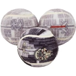 STAR WARS DEATH STAR Fetch Squeaky Tennis Ball Dog Toy, 3 Count