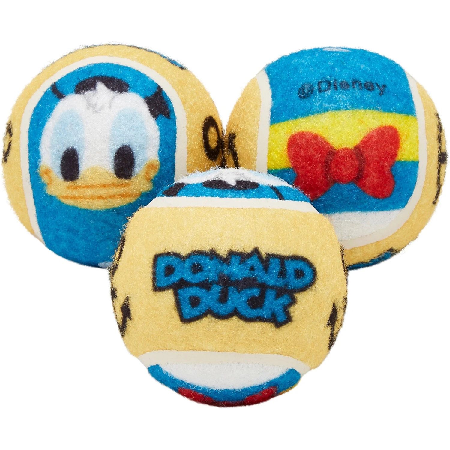 Disney Donald Duck Fetch Squeaky Tennis Ball Dog Toy, 3 Count 3 Disney Donald Duck Fetch Squeaky Tennis Ball Dog Toy, 3 Count