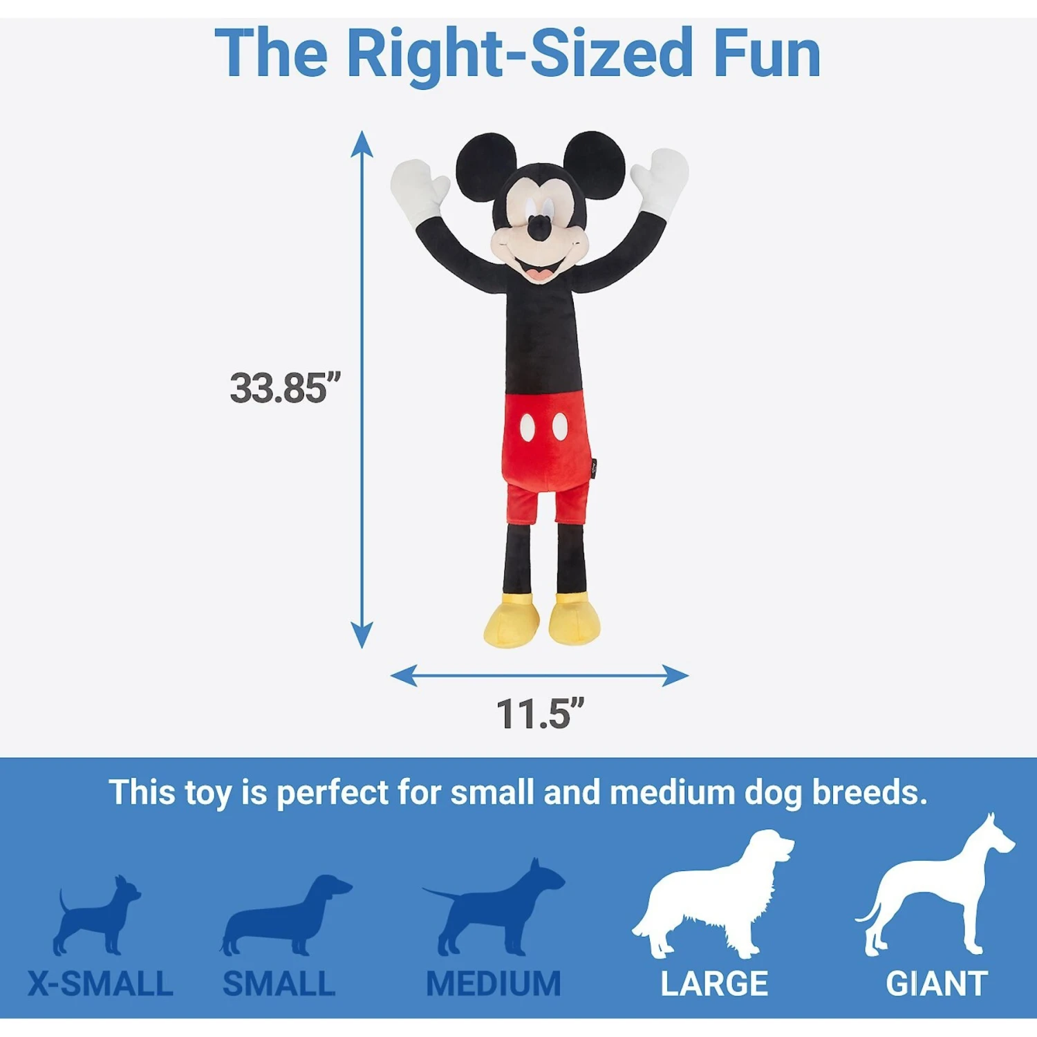 Disney Mickey Mouse Wagazoo Plush Squeaky Dog Toy, Extra Long 4 Disney Mickey Mouse Wagazoo Plush Squeaky Dog Toy, Extra Long - Image 2