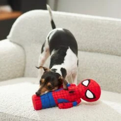 Marvel 's Spider-Man Bottle Plush Squeaky Dog Toy -Pet Dog Toys 220880 PT2. AC SS1800 V1612365177