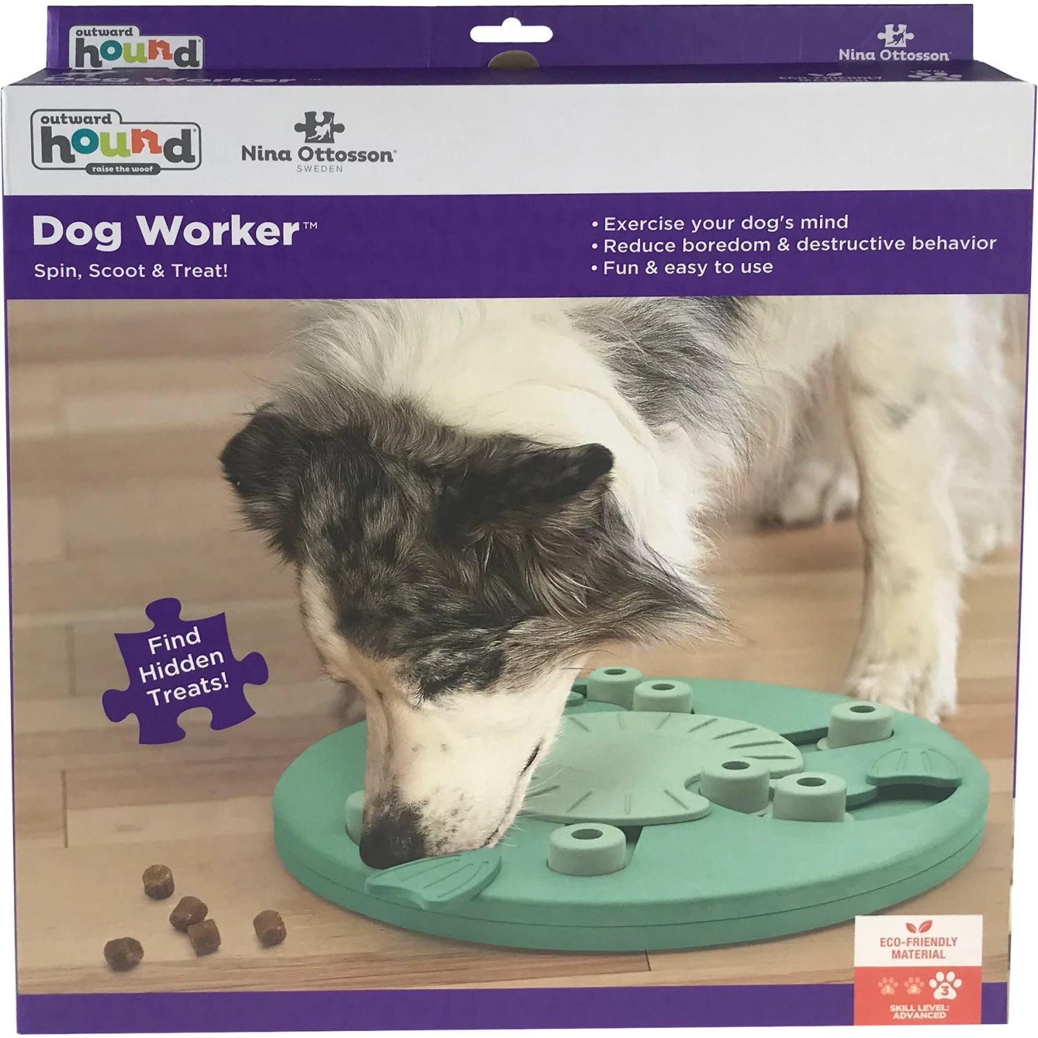 Nina Ottosson By Outward Hound Dog Worker Green Interactive Treat Puzzle Dog Toy 10 Nina Ottosson By Outward Hound Dog Worker Green Interactive Treat Puzzle Dog Toy - Image 8