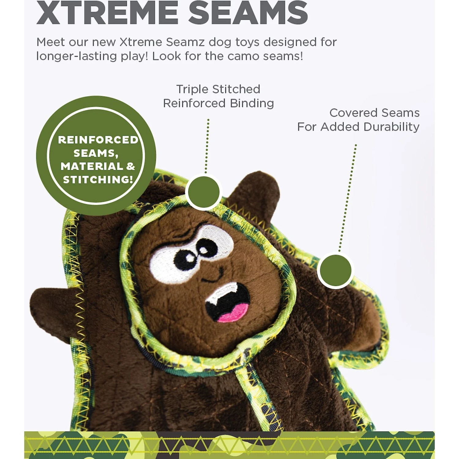 Outward Hound Xtreme Seamz Gorilla Squeaky Plush Dog Toy 4 Outward Hound Xtreme Seamz Gorilla Squeaky Plush Dog Toy - Image 2