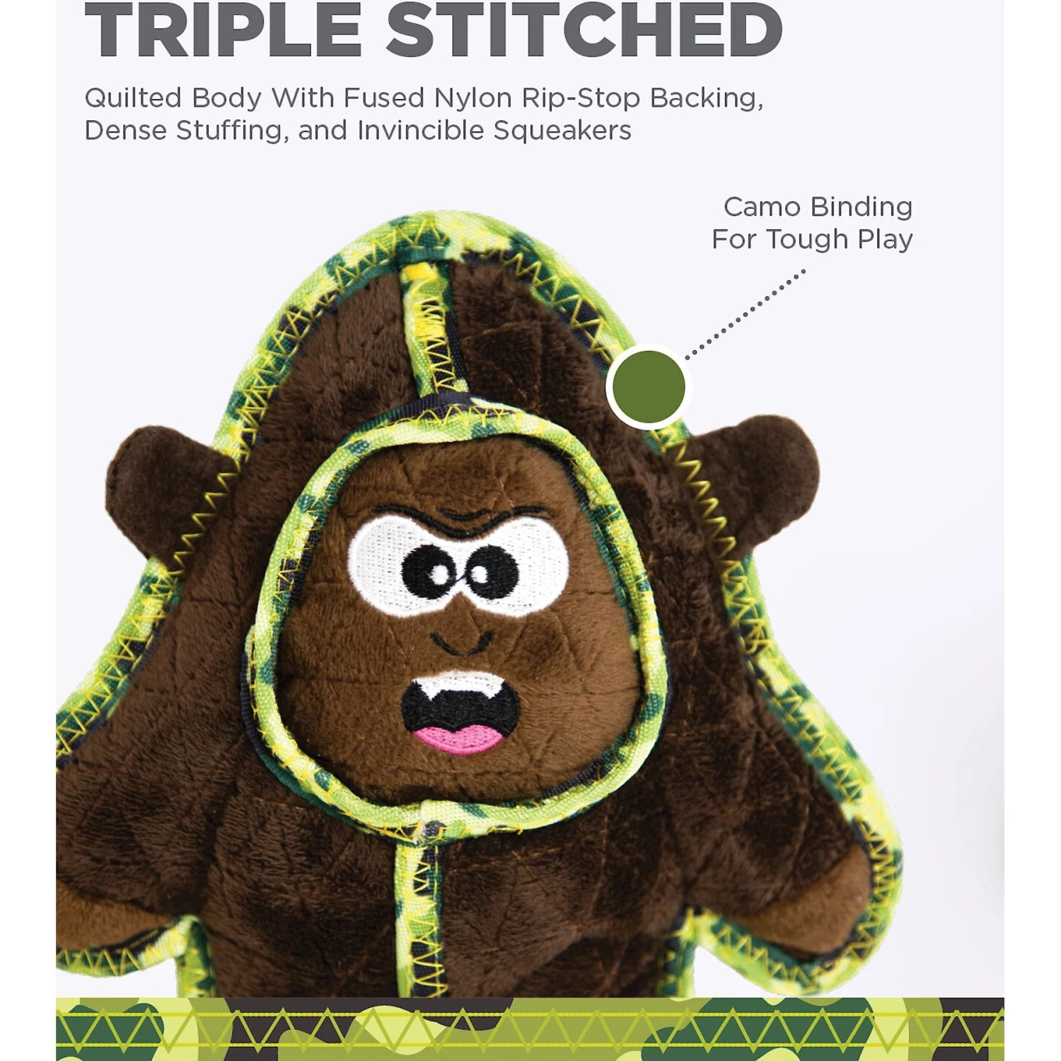 Outward Hound Xtreme Seamz Gorilla Squeaky Plush Dog Toy 5 Outward Hound Xtreme Seamz Gorilla Squeaky Plush Dog Toy - Image 3