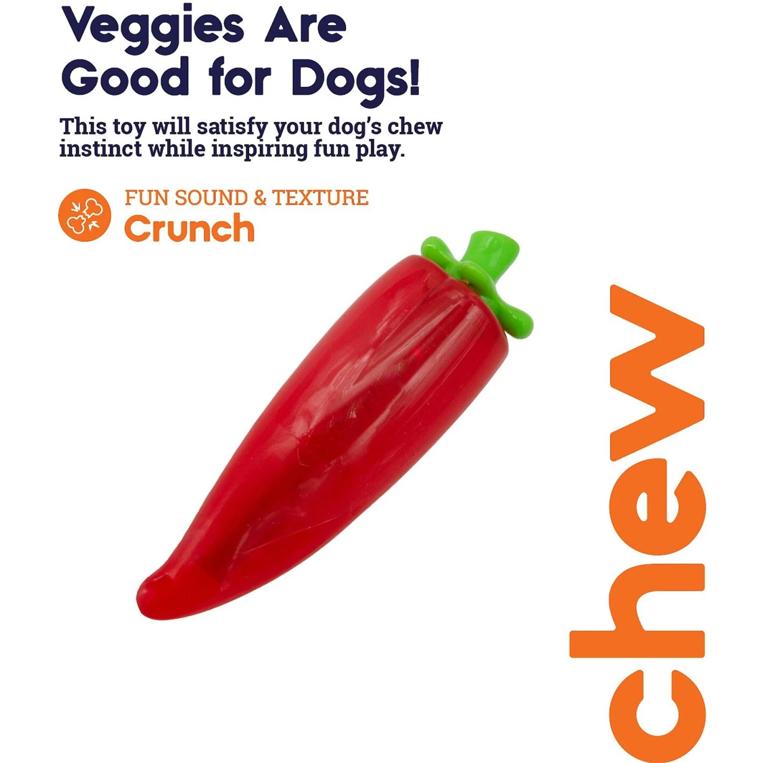 Petstages Crunch Veggie Pepper Tough Dog Chew Toy 4 Petstages Crunch Veggie Pepper Tough Dog Chew Toy - Image 2