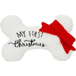 Frisco Holiday My First Christmas Bone Plush Squeaky Dog Toy -Pet Dog Toys 233166 PT3. AC SS1800 V1600707130