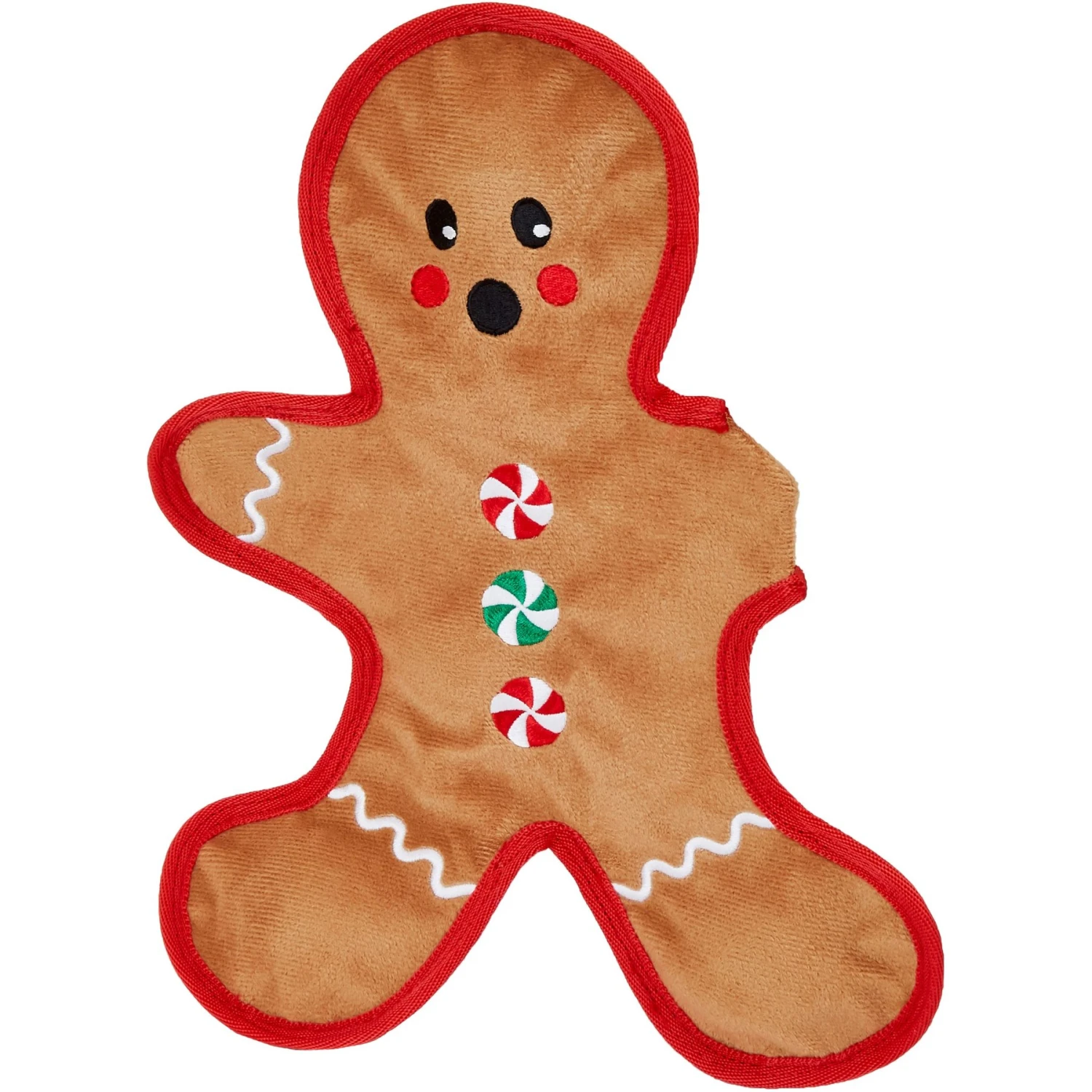 Frisco Holiday Gingerbread Man Flat Plush Squeaky Dog Toy 3 Frisco Holiday Gingerbread Man Flat Plush Squeaky Dog Toy