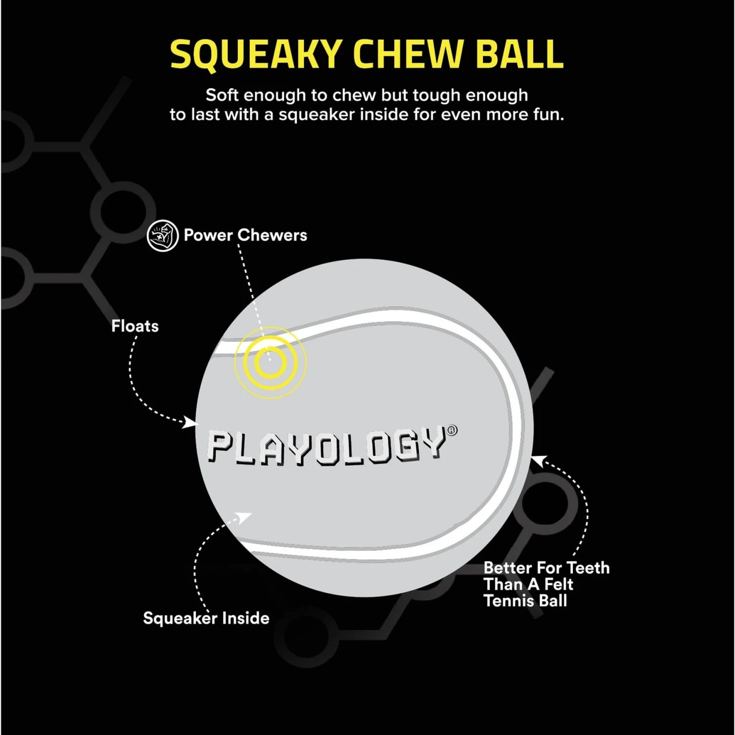 Playology Scented Squeaky Chew Ball Dog Toy 4 Playology Scented Squeaky Chew Ball Dog Toy - Image 2