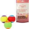 Frisco Fetch Squeaking Colorful Tennis Ball Dog Toy & True Acre Foods Salmon Recipe Mini-Training Rewards Grain-Free Soft & Chewy Dog Treats -Pet Dog Toys 255469 MAIN. AC SS1800 V1602691291