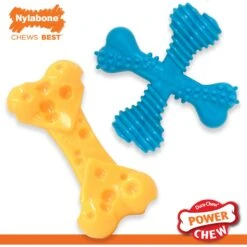 Nylabone Power Chew Tough Chew Toys For Dogs Bundle Beef & Cheese -Pet Dog Toys 256133 PT8. AC SS1800 V1680644496