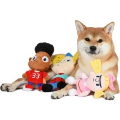 Fetch For Pets Nickelodeon Hey Arnold Gerald, Helga & Arnold Squeaky Plush Dog Toys, 3 Count -Pet Dog Toys 265281 PT4. AC SS1800 V1611091156