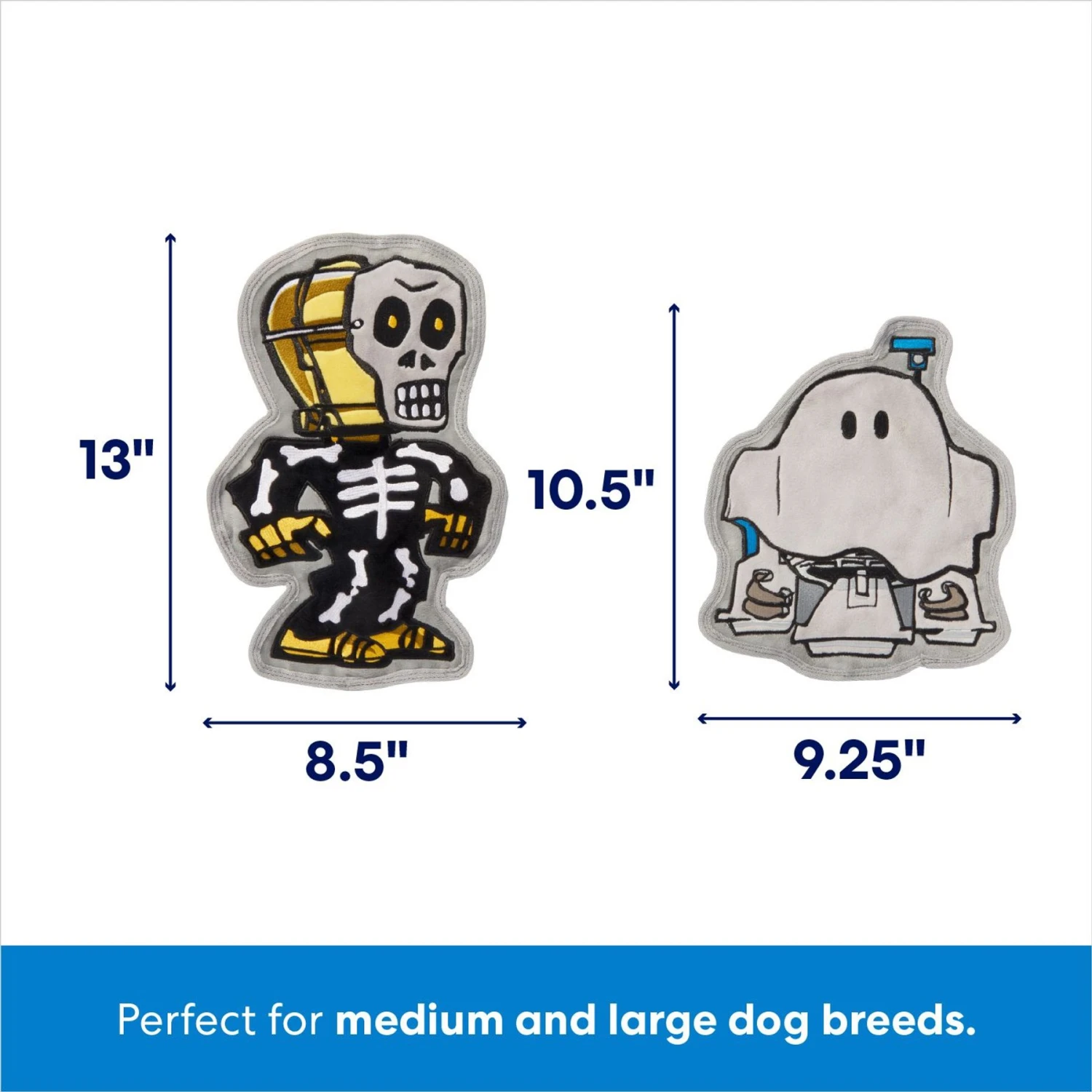 STAR WARS Halloween R2-D2 & C-3PO Stuffing-Free Flat Plush Squeaky Dog Toy 4 STAR WARS Halloween R2-D2 & C-3PO Stuffing-Free Flat Plush Squeaky Dog Toy - Image 2