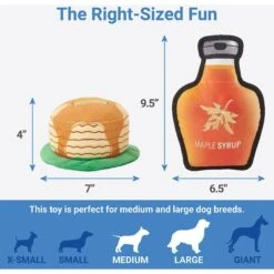 Frisco Fall Pancakes & Maple Syrup Plush Squeaky Dog Toy, 2 Count -Pet Dog Toys 285627 PT1. AC SS1800 V1636990879