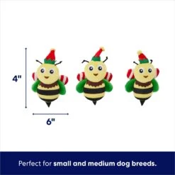 Frisco Holiday Bee Merry Hide & Seek Puzzle Plush Squeaky Dog Toy -Pet Dog Toys 287099 PT2. AC SS1800 V1695044345