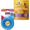 KONG Puppy Tires Dog Toy, Color Varies & Wellness Soft Puppy Bites Lamb & Salmon Recipe Grain-Free Natural Dog Treats