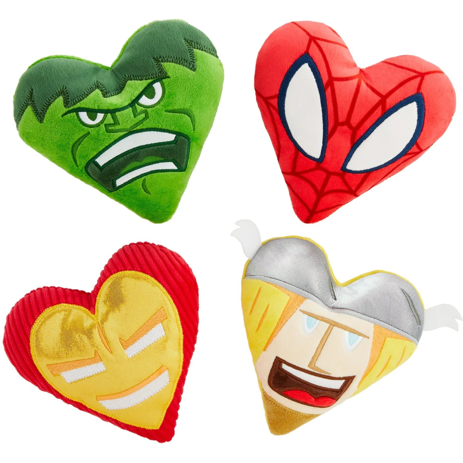 Marvel 's Valentine Candy Heart Heroes Plush Squeaky Dog Toy 3 Marvel 's Valentine Candy Heart Heroes Plush Squeaky Dog Toy
