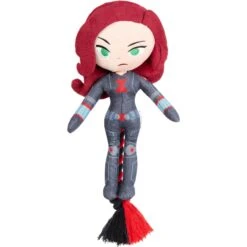 Marvel 's Black Widow Plush With Rope Squeaky Dog Toy