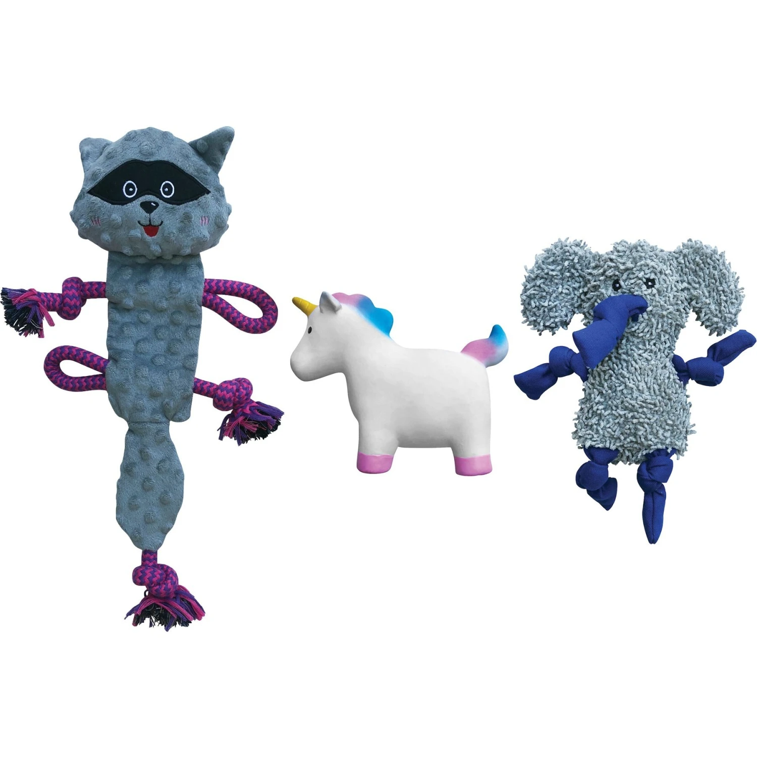 Rocket & Rex Oh My! Unicorn Stuffing-Free Squeaky Plush Dog Chew Toy Set, 3 Count 3 Rocket & Rex Oh My! Unicorn Stuffing-Free Squeaky Plush Dog Chew Toy Set, 3 Count