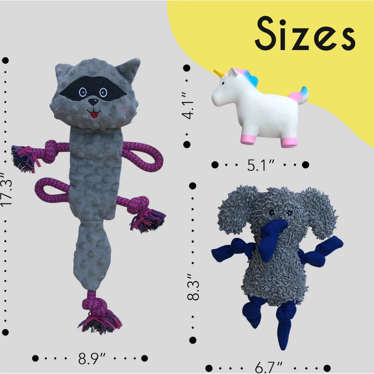 Rocket & Rex Oh My! Unicorn Stuffing-Free Squeaky Plush Dog Chew Toy Set, 3 Count 6 Rocket & Rex Oh My! Unicorn Stuffing-Free Squeaky Plush Dog Chew Toy Set, 3 Count - Image 4