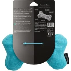 Playology All Natural Peanut Butter Scented Plush Squeaky Bone Dog Toy -Pet Dog Toys 321855 PT2. AC SS1800 V1629250268