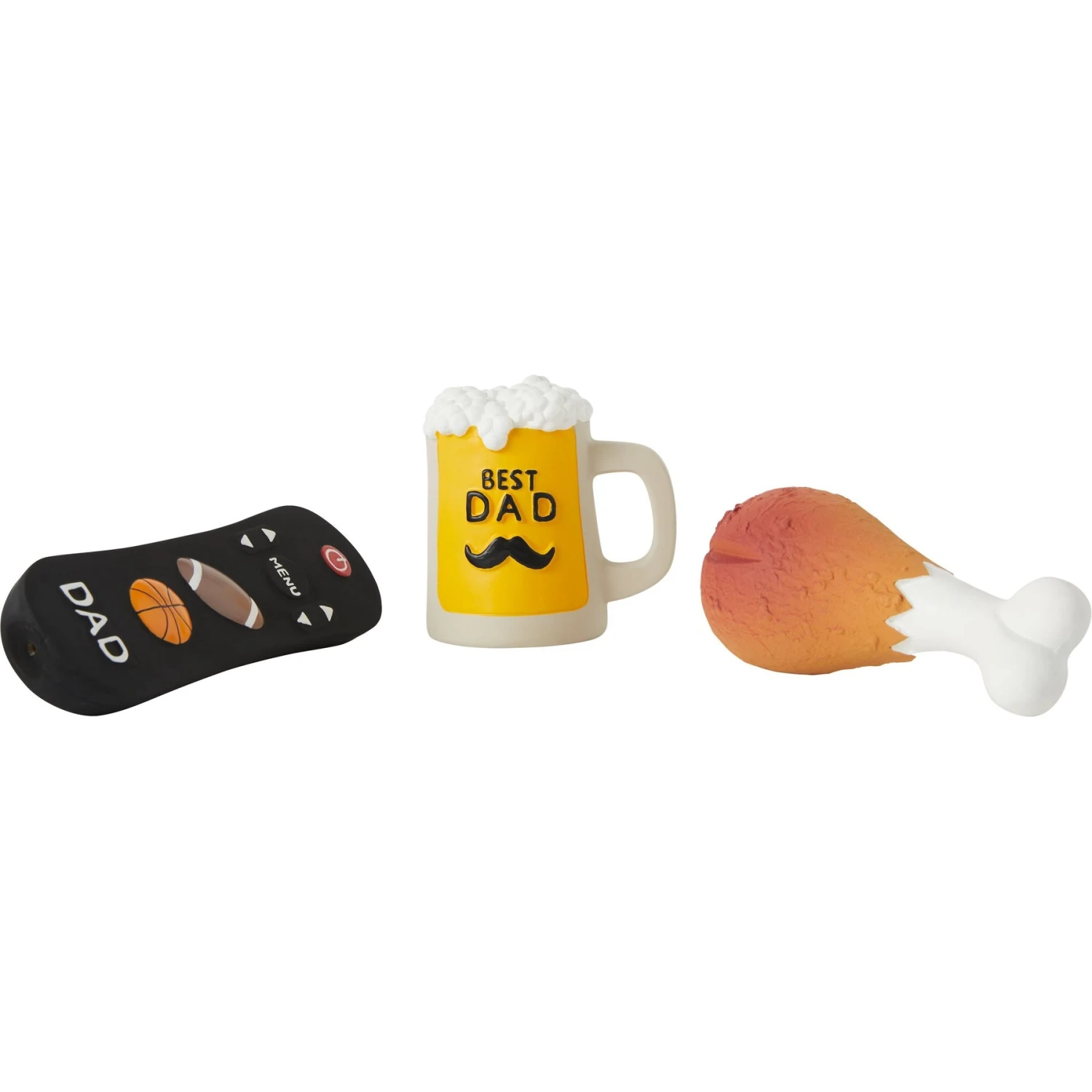 Frisco Father's Day Essential Latex Squeaky Dog Toy, 4 Count 3 Frisco Father's Day Essential Latex Squeaky Dog Toy, 4 Count