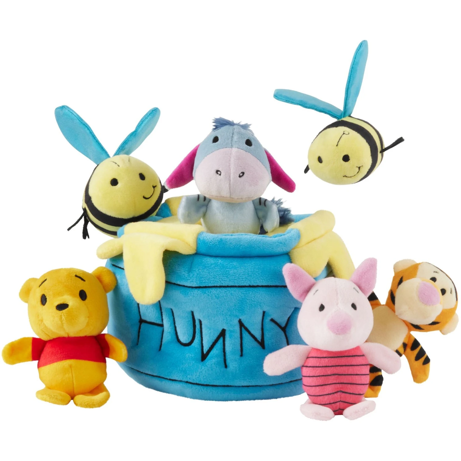 Disney Winnie The Pooh & Friends Hunny Pot Hide & Seek Puzzle Plush Squeaky Dog Toy 3 Disney Winnie The Pooh & Friends Hunny Pot Hide & Seek Puzzle Plush Squeaky Dog Toy