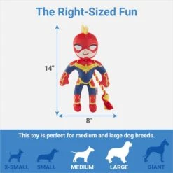 Marvel 's Captain Marvel Plush With Rope Squeaky  Dog Toy -Pet Dog Toys 328781 PT1. AC SS1800 V1660944676