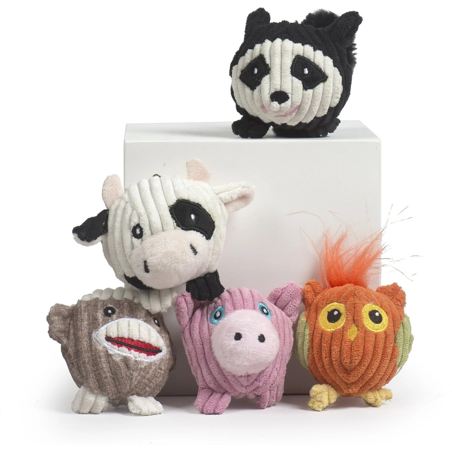 HuggleHounds Wee Balls Raccoon, Owl, Pig, Bunny, Sock Monkey Dog Toys, X-Small/Small, 5-pk 3 HuggleHounds Wee Balls Raccoon, Owl, Pig, Bunny, Sock Monkey Dog Toys, X-Small/Small, 5-pk