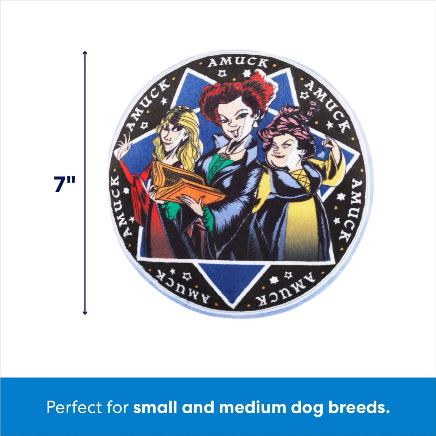 Disney Halloween Hocus Pocus Amuck Round Plush Squeaky Dog Toy 4 Disney Halloween Hocus Pocus Amuck Round Plush Squeaky Dog Toy - Image 2