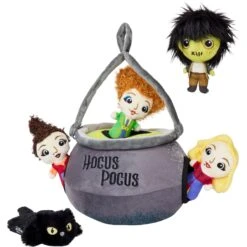 Disney Halloween Hocus Pocus Cauldron Hide & Seek Puzzle Plush Toy Squeaky Dog Toy