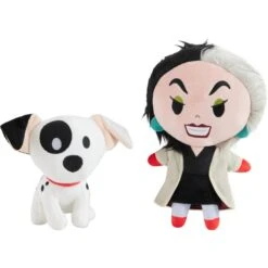 Disney Halloween Villains Cruella De Vil & Dalmatian Plush Squeaky Dog Toy
